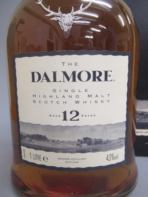 One litre Dalmore 12 year old single Highland malt Scotch whisky Image