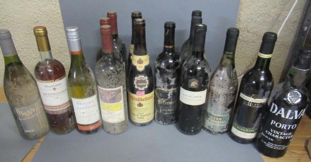 Fourteen bottles of New World and European wine Image