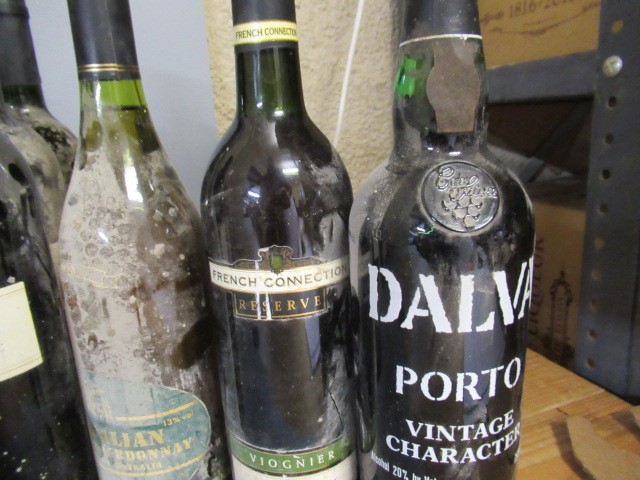 Fourteen bottles of New World and European wine Image