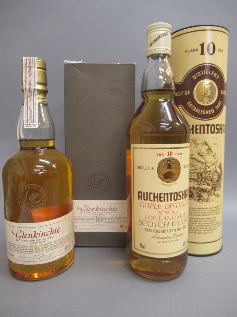 Two bottles of 10 year old single malt Scotch whisky Image