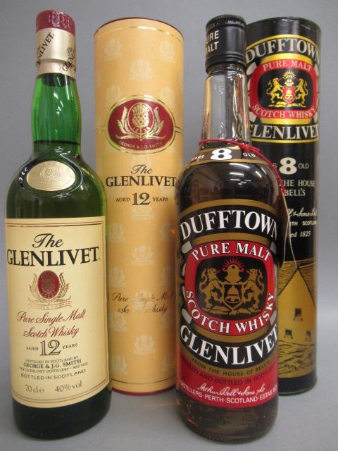 Two bottles of Glenlivet single malt whisky comprising Image