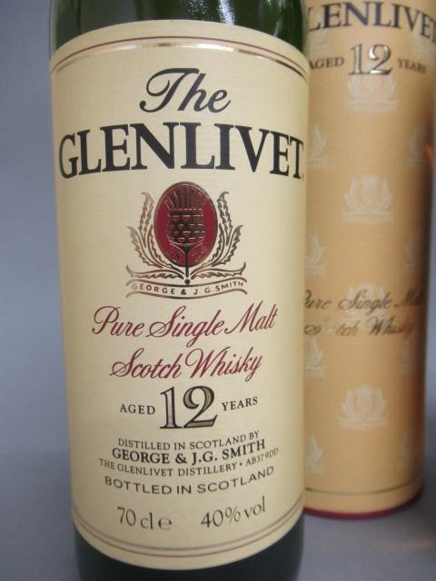 Two bottles of Glenlivet single malt whisky comprising Image