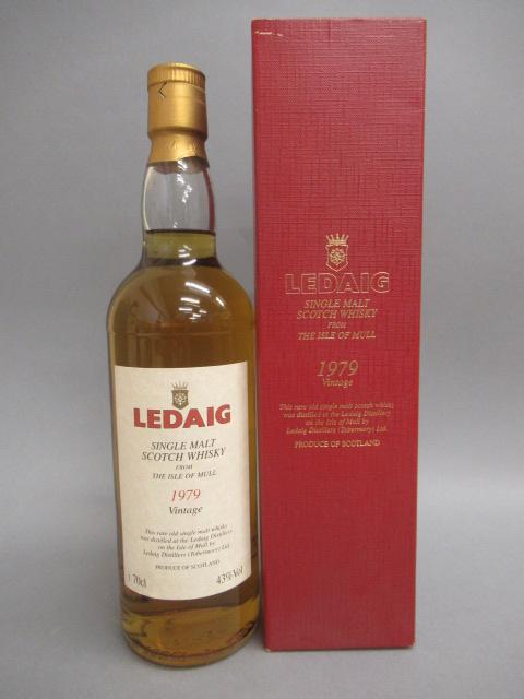 One bottle Ledaig 1979 vintage single malt whisky from the Isle of Mull Image