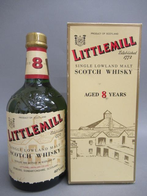 One bottle Littlemill 8 year old single Lowland malt Scotch whisky Image