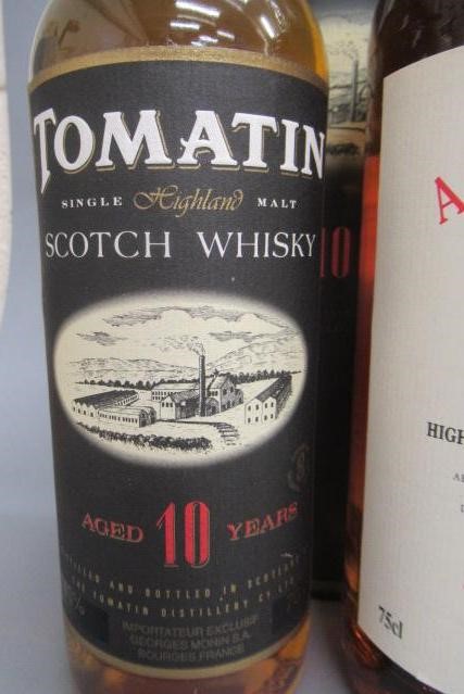 Three bottles of 10 year old Highland single malt whisky Image