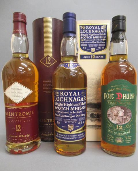 Three bottles of 12 year old Highland single malt whisky Image