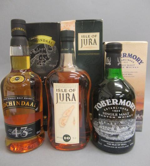 Three bottles of Scottish Island single malt whisky Image