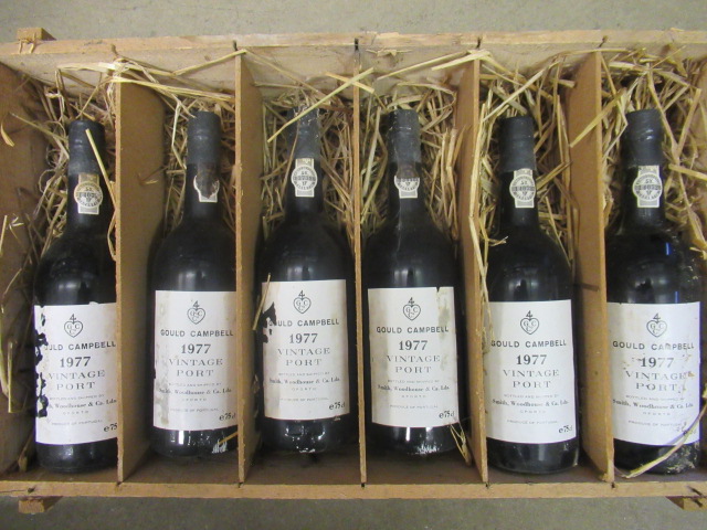 Six bottles Gould Campbell 1977 vintage port Image
