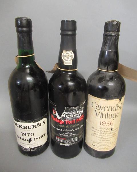 Three bottles of vintage port Image