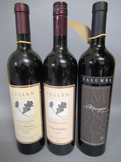 Three bottles of Australian red Cabernet Sauvignon Image