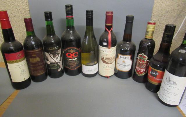 Ten bottles of mixed alcohol Image
