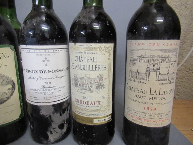 Ten bottles of red Bordeaux Image