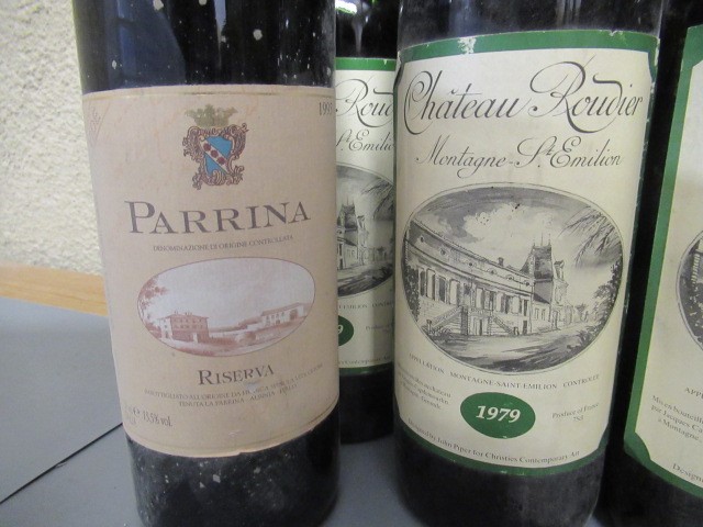 Ten bottles of red Bordeaux Image