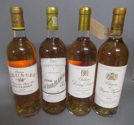 Four bottles of white Bordeaux cru classe Sauternes/Barsac 2005 vintage Image