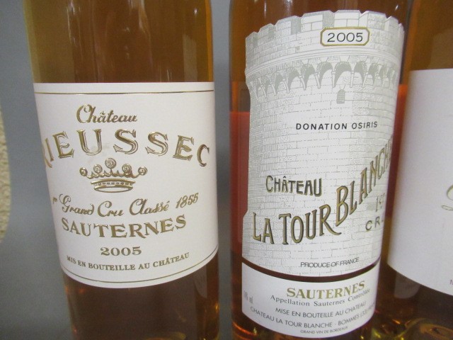 Four bottles of white Bordeaux cru classe Sauternes/Barsac 2005 vintage Image