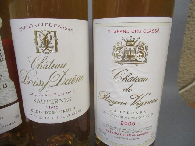 Four bottles of white Bordeaux cru classe Sauternes/Barsac 2005 vintage Image