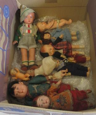 Eleven vintage dolls Image