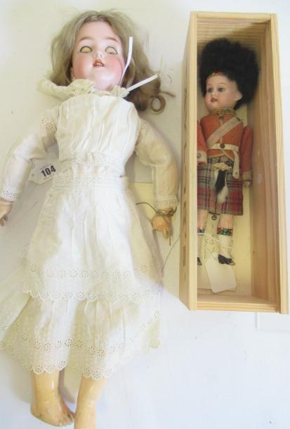 Two bisque socket head dolls Image