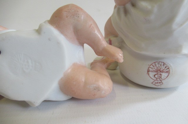 Six bisque Gebruder Heubach piano babies Image