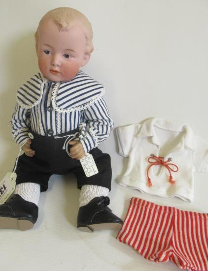 A rare Gebruder Heubach bisque socket head character boy Image