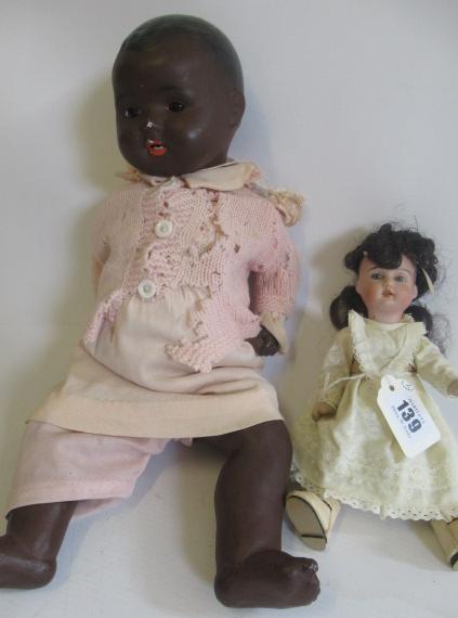 Two bisque socket head dolls Image