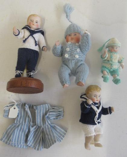 Four Kestner all bisque small dolls Image