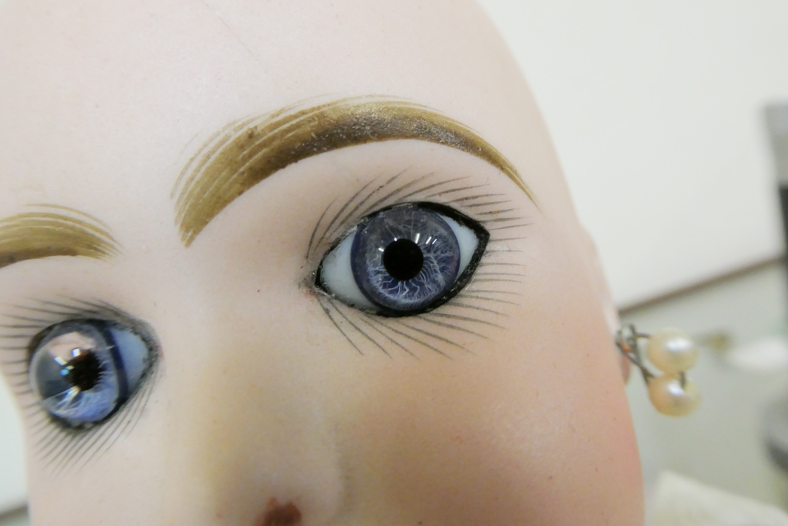 A Bebe Jumeau bisque socket head doll Image