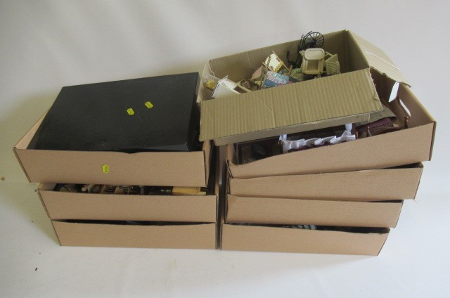 A large collection of modern doll's house furniture and decoration Image