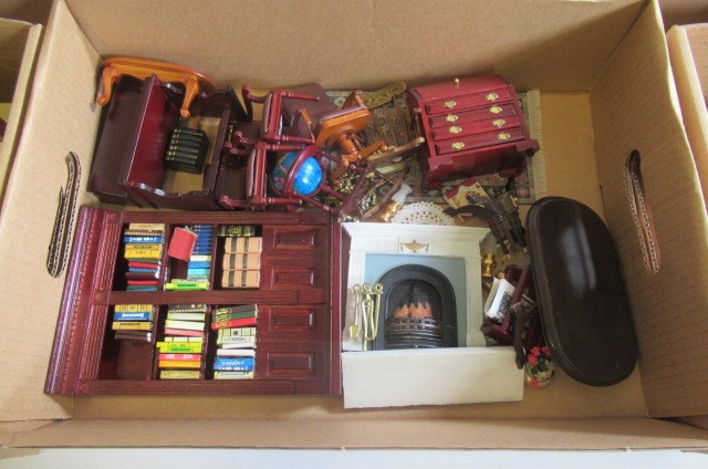 A large collection of modern doll's house furniture and decoration Image