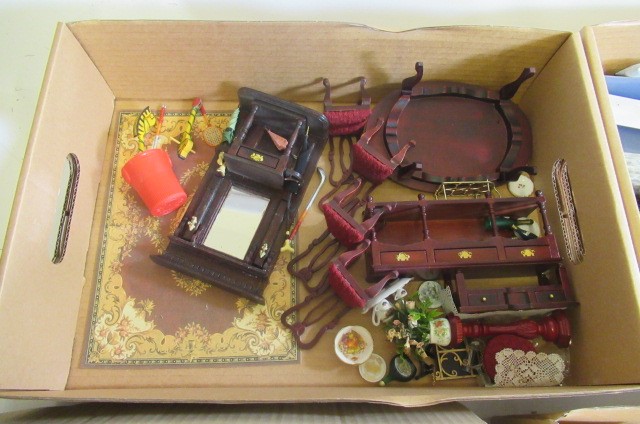 A large collection of modern doll's house furniture and decoration Image