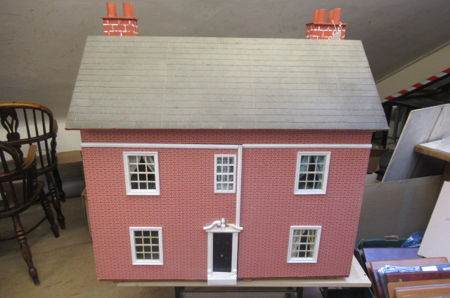 A large Georgian style doll's house and contents Image