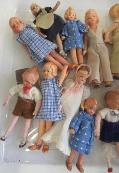 A large quantity of miniature and doll's house dolls Image