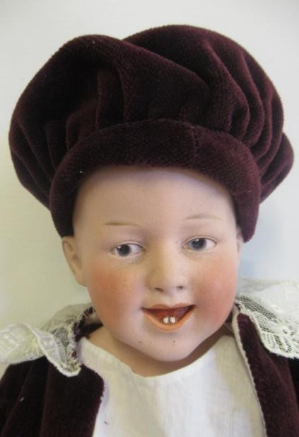 A Gebruder Heubach bisque shoulder head character boy doll Image