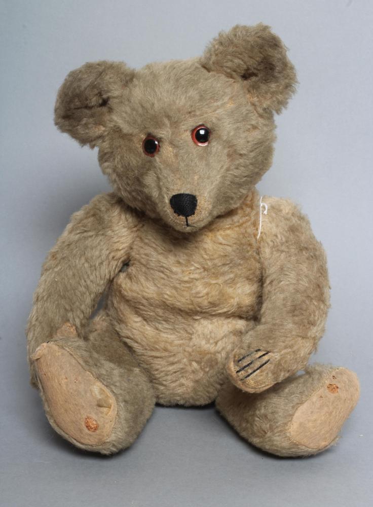 A pre-war German Joppi type musical teddy bear Image