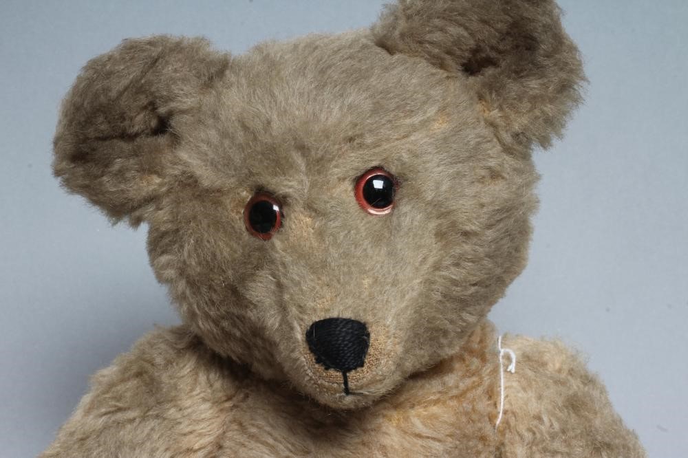A pre-war German Joppi type musical teddy bear Image