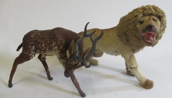 Two real hair plush animals Image