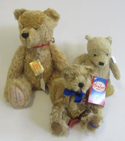 Three collectors teddy bears Image