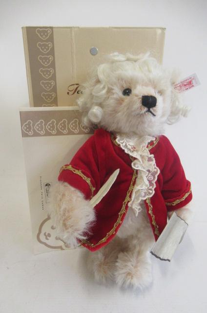 A boxed Mozart teddy bear Image