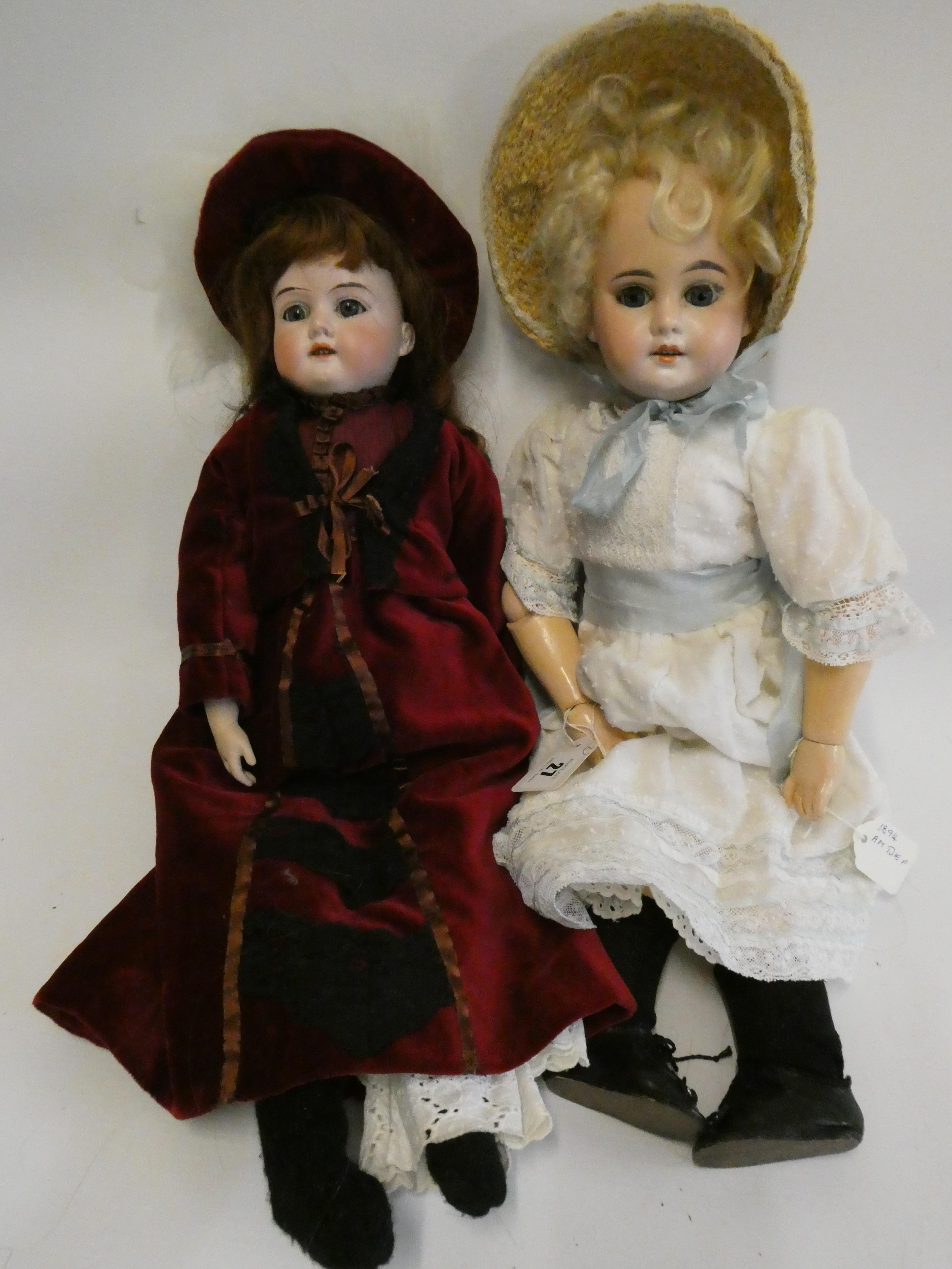 Two Armand Marseille bisque head dolls Image