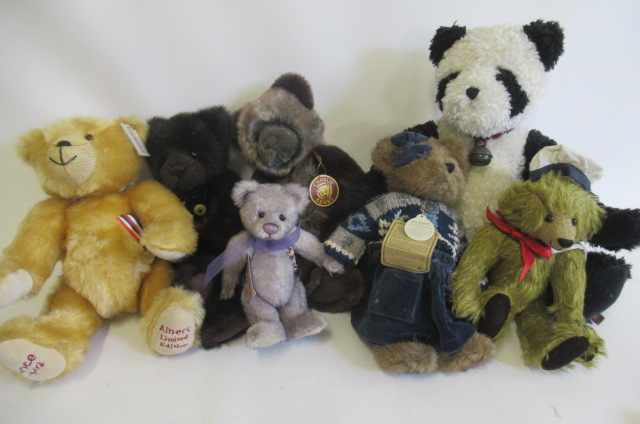 Seven collector's bears Image
