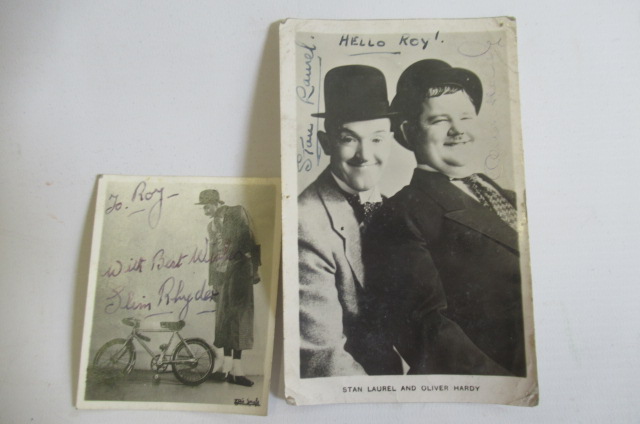 A Laurel & Hardy signed photograph Image