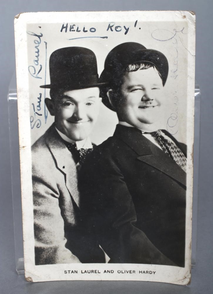 A Laurel & Hardy signed photograph Image