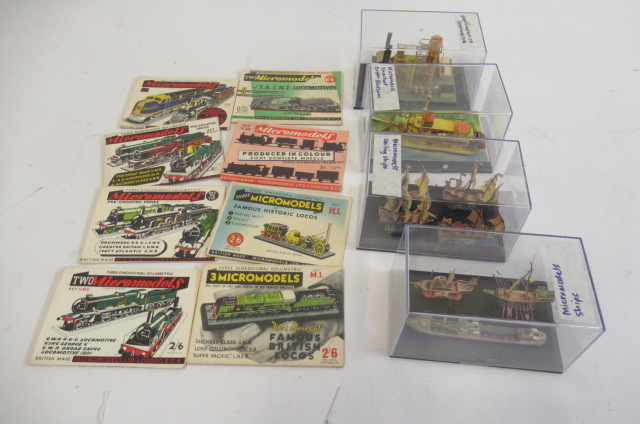 Eight Micro Models railway subjects including American and British locomotives and four built-up Image