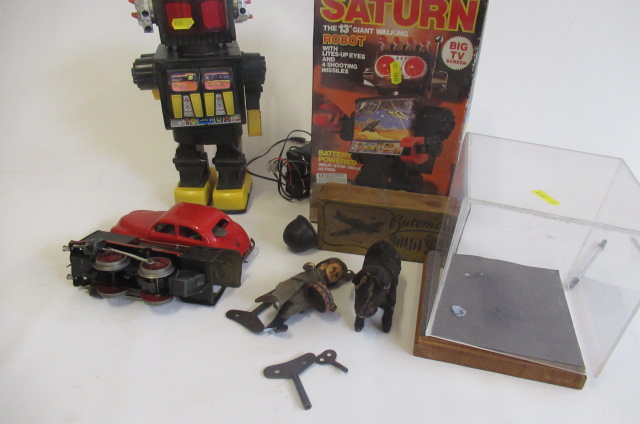 Playworn toys including battery Robot Chad Valley clockwork car Image
