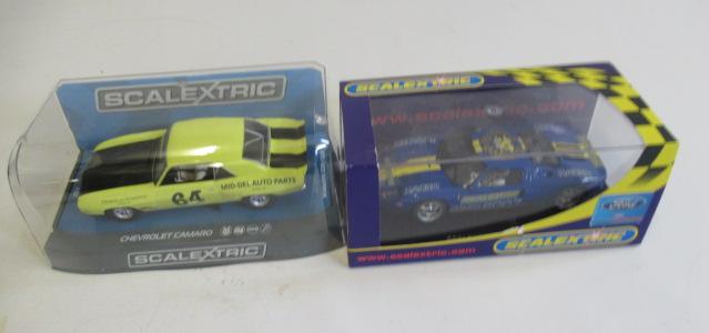 Scalextric Ford GT40 race car and Chevrolet Camaro race car Image