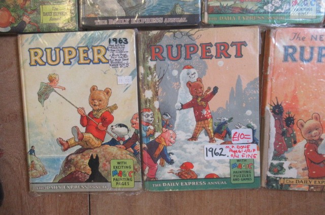 Sixteen Daily Express Rupert Annuals from 1970 Image