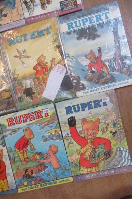 Sixteen Daily Express Rupert Annuals from 1970 Image