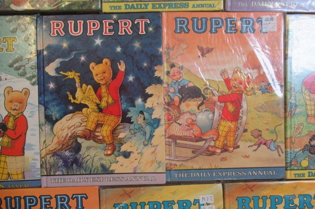 Sixteen Daily Express Rupert Annuals from 1970 Image