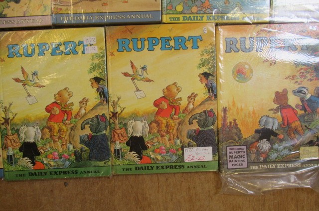 Sixteen Daily Express Rupert Annuals from 1970 Image