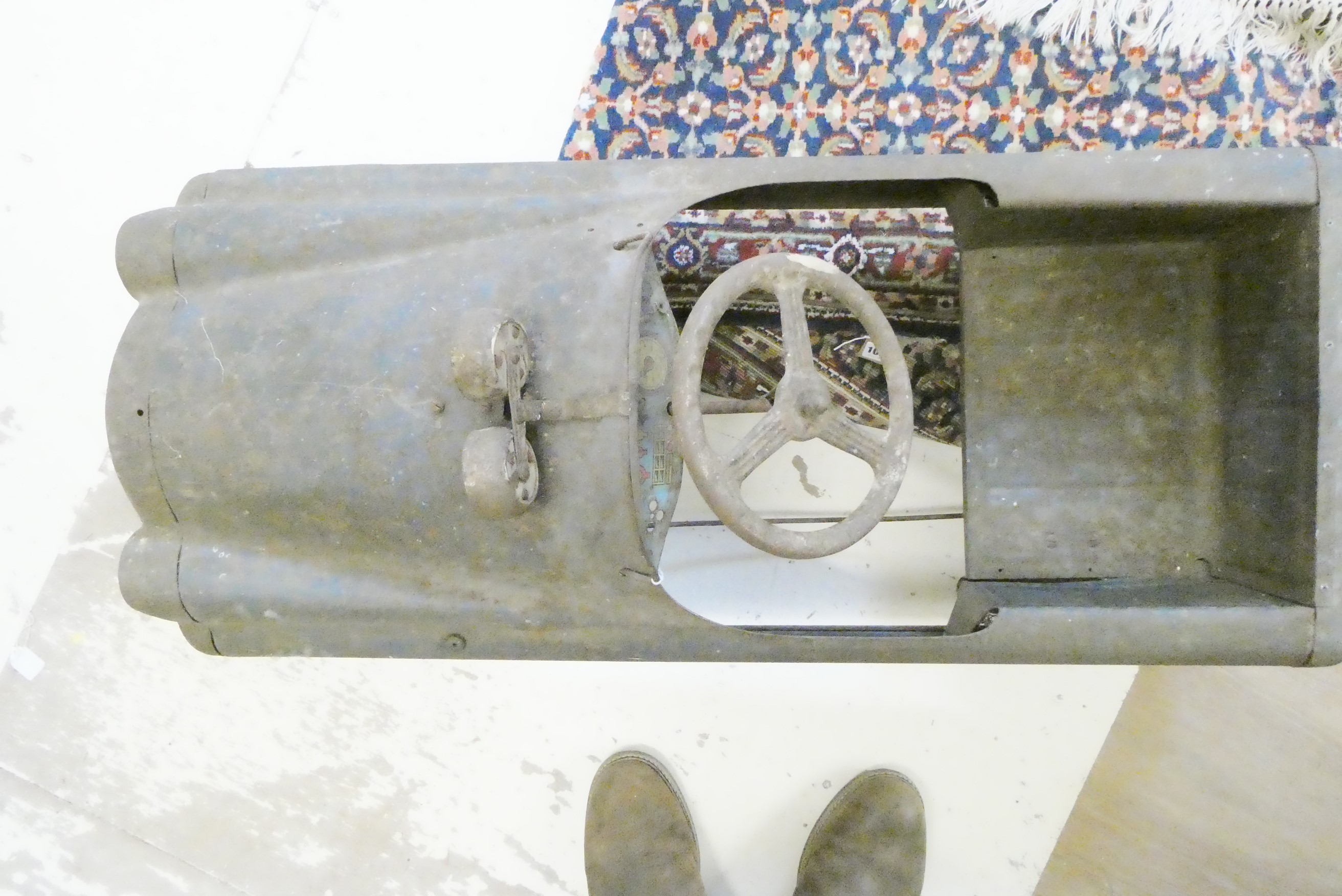 A pressed steel police patrol pedal car Image